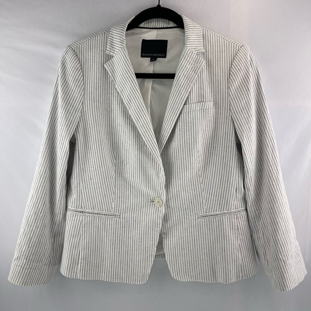 Banana Republic Tailored-Fit Linen-Cotton Blazer Size 6